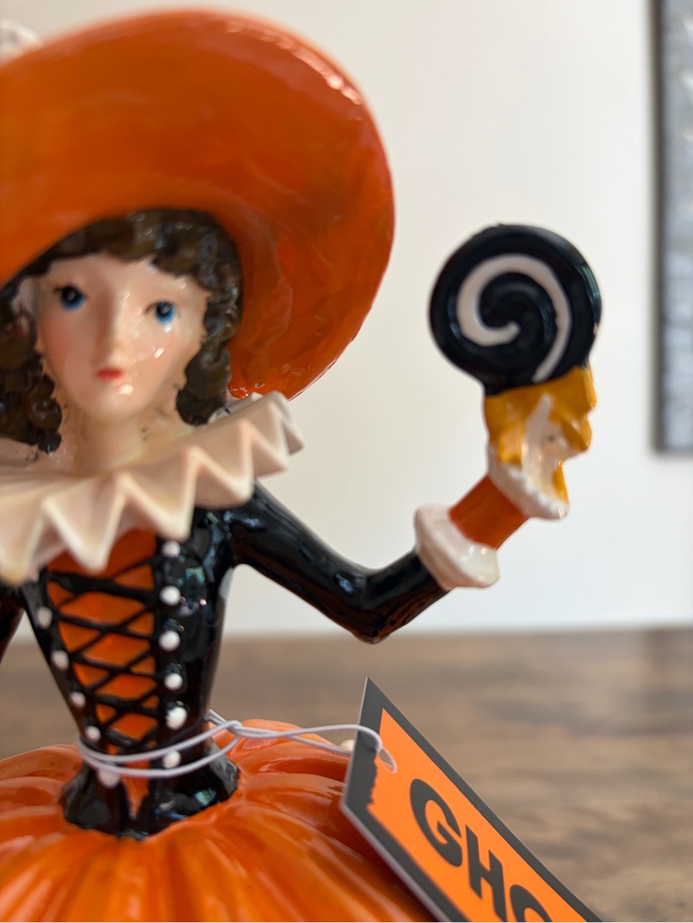 Mackenzie Childs Inspired Halloween Witch Girl Pumpkin NWT - Picture 6 of 10